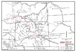 Regional Map showing the Bridger Trail in Red. Click to Zoom In, Refer to Acknowledgements#5